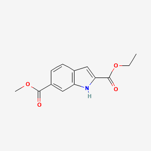 2-ethyl6-methyl-2,6dicarboxylate1H-indole structure, CAS 916792-63-7