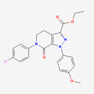 ethyl6-(4-iodophenyl)-1-(4-methoxyphenyl)-7-oxo-4,5,6,7-tetrahydro-1H-pyrazolo[3,4-c]pyridine-3-car structure, CAS 473927-64-9