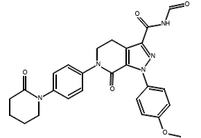 ethyl1-(4-methoxyphenyl)-7-oxo-6-(4-(2-oxopiperidin-1-yl)phenyl)-4,5,6,7-tetrahydro-1H-pyrazolo[3,4 structure, CAS 503614-91-3