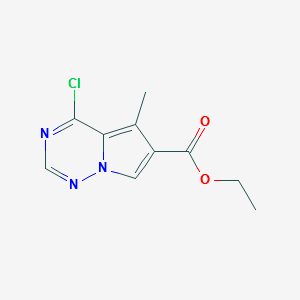 ethyl4-chloro-5-methylpyrrolo[1,2-f][1,2,4]triazine-6-carboxylate structure, CAS 427878-41-9