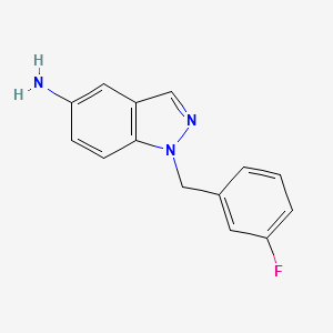 1-(3-fluorobenzyl)-1H-indazol-5-amine structure, CAS 202197-31-7