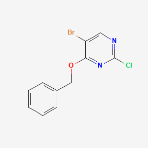 4-(benzyloxy)-5-bromo-2-chloropyrimidine structure, CAS 205672-19-1