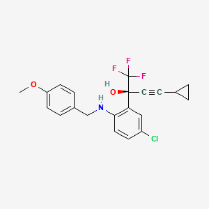 (S)-5-Chloro-a-(cyclopropylacetenyl)-2-[((4-methoxyphenyl)methyl)amino]-a-(trifluoromethyl)benzenemethanol(E-4) structure, CAS 173676-60-3