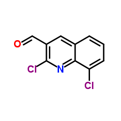 2,8-dichloroquinoline-3-carbaldehyde structure, CAS 144918-96-7