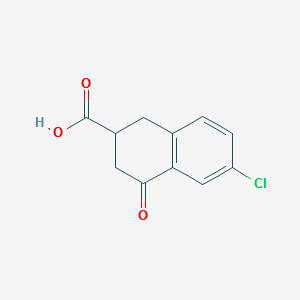 6-chloro-4-oxo-1,2,3,4-tetrahydronaphthalene-2-carboxylicacid structure, CAS 1661-98-9