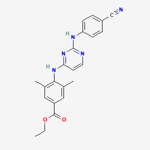 ethyl4-(2-(4-cyanophenylamino)pyrimidin-4-ylamino)-3,5-dimethylbenzoate structure, CAS 708254-90-4