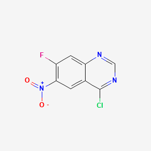 4-chloro-7-fluoro-6-nitroquinazoline structure, CAS 162012-70-6