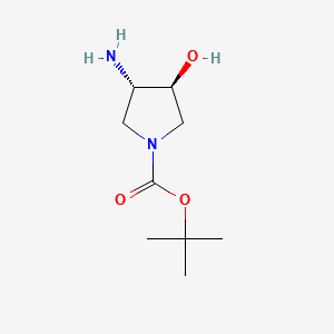 (3S,4S)-tert-butyl3-amino-4-hydroxypyrrolidine-1-carboxylate structure, CAS 190792-74-6