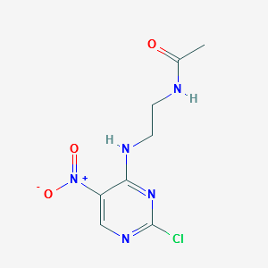 N-(2-(2-chloro-5-nitropyrimidin-4-ylamino)ethyl)acetamide structure, CAS 1068607-13-5