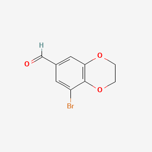 8-bromo-2,3-dihydrobenzo[b][1,4]dioxine-6-carbaldehyde structure, CAS 860003-88-9