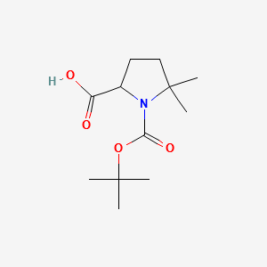 1-(tert-butoxycarbonyl)-5,5-dimethylpyrrolidine-2-carboxylicacid structure, CAS 900158-99-8