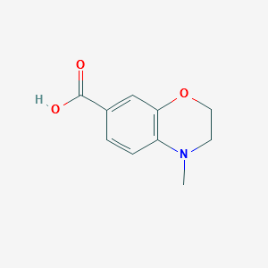 4-methyl-3,4-dihydro-2H-benzo[b][1,4]oxazine-7-carboxylicacid structure, CAS 532391-89-2