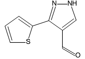 3-Thiophen-2-yl-1H-pyrazole-4-carbaldehyde structure, CAS 26033-27-2