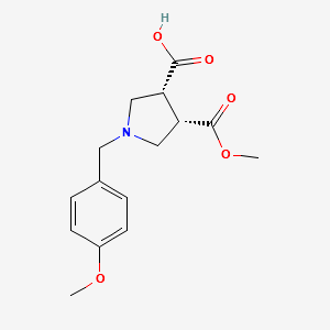 (3R,4S)-1-(4-methoxybenzyl)-4-(methoxycarbonyl)pyrrolidine-3-carboxylicacid structure, CAS 1245645-92-4