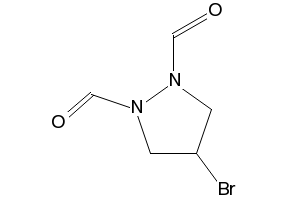 4-Bromo-1,2-pyrazolidinedicarboxaldehyde structure, CAS 162887-23-2