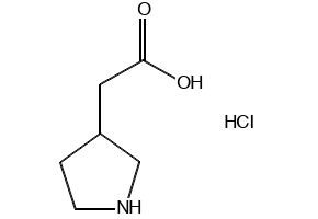 3-Pyrrolidineaceticacid,hydrochloride structure, CAS 80616-50-8