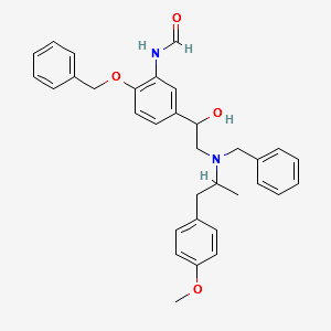 (R*,R*)-(±)-N-[5-[1-Hydroxy-2-[[2-(4-methoxyphenyl)-1-methylethyl]-(phenylmethyl)amino]ethyl]-2-(phenylmethoxy)phenyl]formamide structure, CAS 143687-23-4
