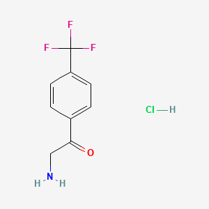 Ethanone,2-amino-1-[4-(trifluoromethyl)phenyl]-,hydrochloride structure, CAS 339-58-2