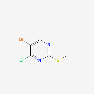Pyrimidine,5-bromo-4-chloro-2-(methylthio)- structure, CAS 63810-78-6