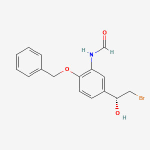 (R)-N-(2-(benzyloxy)-5-(2-bromo-1-hydroxyethyl)phenyl)formamide structure, CAS 201677-59-0