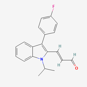 (E)-3-[3-(4-fluorophenyl)-1-(1-methylethyl)-2-indolyl]propenal structure, CAS 93957-50-7