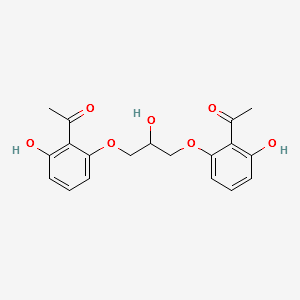 1,1'-[(2-hydroxypropane-1,3-diyl)bis[oxy(6-hydroxy-2,1-phenylene)]]bisethan-1-one structure, CAS 16150-44-0