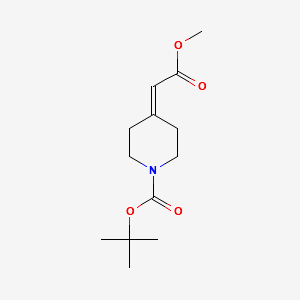tert-butyl4-(2-methoxy-2-oxoethylidene)piperidine-1-carboxylate structure, CAS 169206-65-9