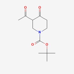 tert-butyl3-acetyl-4-oxopiperidine-1-carboxylate structure, CAS 157327-43-0
