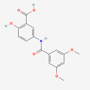5-[(3,5-Dimethoxybenzoyl)amino]-2-hydroxybenzoicacid structure, CAS 926264-77-9