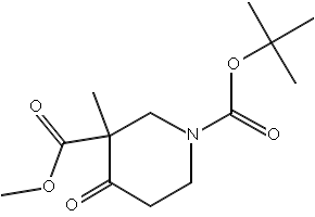 1-tert-butyl3-methyl3-methyl-4-oxopiperidine-1,3-dicarboxylate structure, CAS 193274-53-2