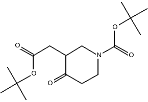 tert-butyl3-(2-tert-butoxy-2-oxoethyl)-4-oxopiperidine-1-carboxylate structure, CAS 1010814-94-4