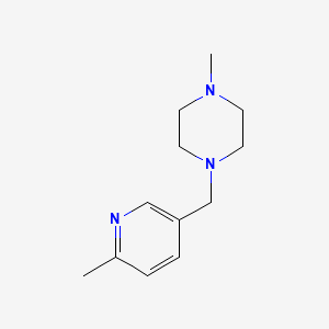1-methyl-4-((6-methylpyridin-3-yl)methyl)piperazine structure, CAS 1245646-56-3