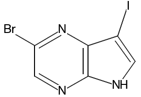 2-Bromo-7-iodo-5H-pyrrolo[2,3-b]pyrazine structure, CAS 875781-44-5