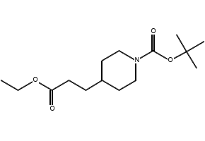 tert-Butyl4-(3-ethoxy-3-oxopropyl)piperidine-1-carboxylate structure, CAS 301232-45-1