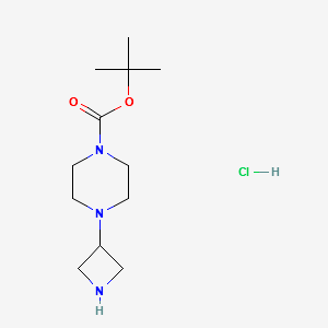 tert-Butyl4-(azetidin-3-yl)piperazine-1-carboxylatehydrochloride structure, CAS 178312-58-8