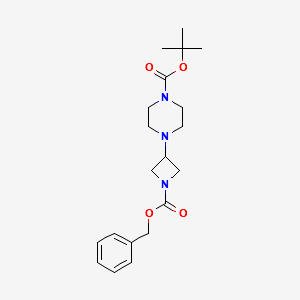 tert-Butyl4-(1-(benzyloxycarbonyl)azetidin-3-yl)piperazine-1-carboxylate structure, CAS 1245646-73-4