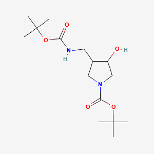 4-Boc-aminomethyl-1-N-Boc-pyrrolidin-3-ol structure, CAS 175463-34-0