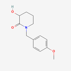 3-Hydroxy-1-(4-methoxybenzyl)piperidin-2-one structure, CAS 1245644-82-9