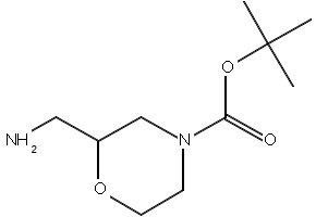 2-Aminomethyl-morpholine-4-carboxylicacidtert-butylester structure, CAS 140645-53-0