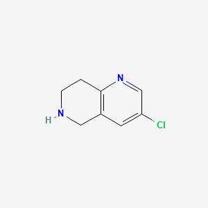 3-Chloro-5,6,7,8-tetrahydro-1,6-naphthyridine,hydrochloride structure, CAS 944905-57-1