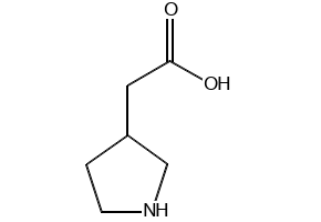 3-Pyrrolidineaceticacid structure, CAS 89203-64-5