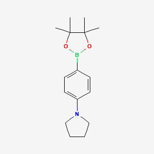 1-[4-(4,4,5,5-Tetramethyl-1,3,2-dioxaborolan-2-yl)phenyl]pyrrolidine structure, CAS 852227-90-8