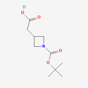 3-Carboxymethyl-azetidine-1-carboxylicacidtert-butylester structure, CAS 183062-96-6