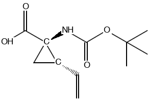 (1R,2S)-1-(tert-butoxycarbonylamino)-2-phenylcyclopropanecarboxylicacid structure, CAS 88950-68-9