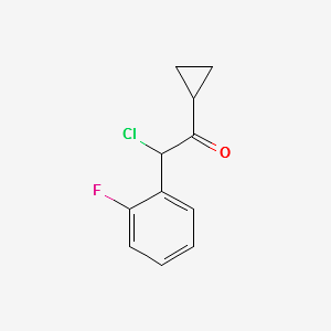 2-Chloro-1-cyclopropyl-2-(2-fluorophenyl)ethanone structure, CAS 178688-43-2