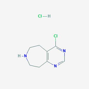 4-chloro-6,7,8,9-tetrahydro-5H-pyrimido[5,4-d]azepinehydrochloride structure, CAS 1057338-58-5