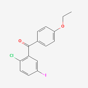 (5-Iodo-2-chlorophenyl)(4-ethoxyphenyl)methanone structure, CAS 1103738-26-6