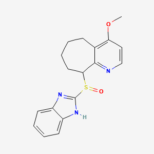 9-(1H-benzo[d]imidazol-2-ylsulfinyl)-4-methoxy-6,7,8,9-tetrahydro-5H-cyclohepta[b]pyridine structure, CAS 136177-53-2