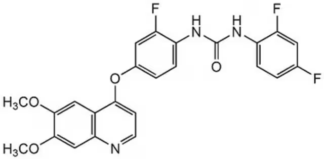 N-(2,4-Difluorophenyl)-N'-[4-[(6,7-dimethoxy-4-quinolinyl)oxy]-2-fluorophenyl]urea structure, CAS 228559-41-9