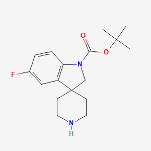tert-butyl5-fluorospiro[indoline-3,4'-piperidine]-1-carboxylate structure, CAS 858351-47-0